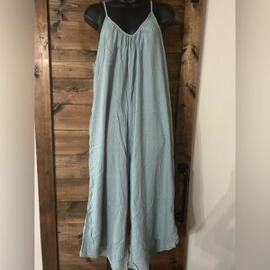 Elegant Blue spaghetti adjustable strap jumpsuit